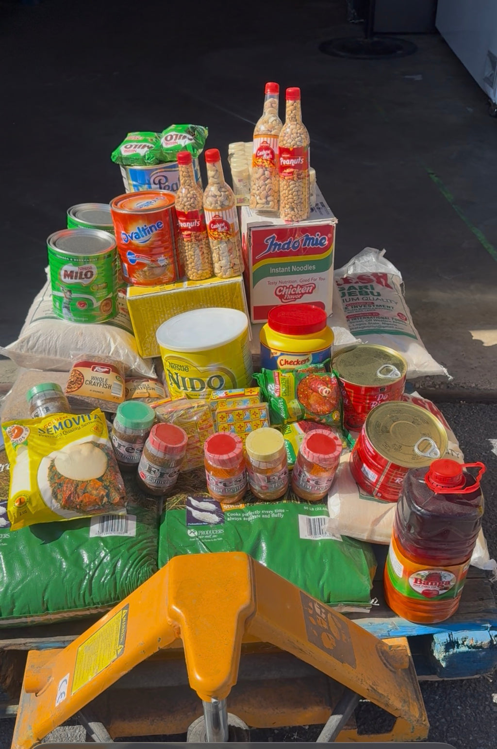 Pallet Deal - Complete African Grocery Bundle – Rice, Beans, Garri, Egusi, Seasonings (Nationwide Shipping)