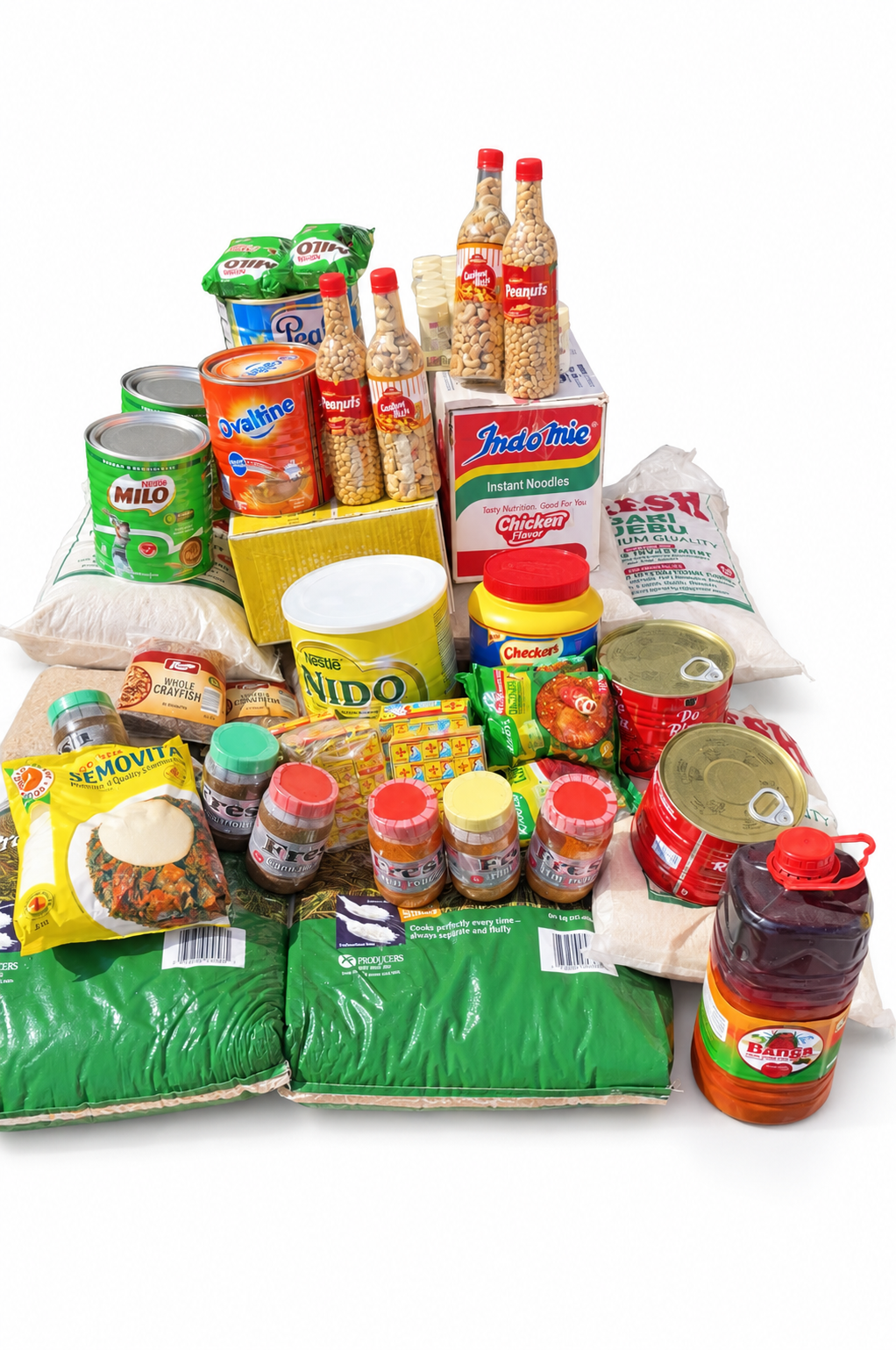 Pallet Deal - Complete African Grocery Bundle – Rice, Beans, Garri, Egusi, Seasonings (Nationwide Shipping)