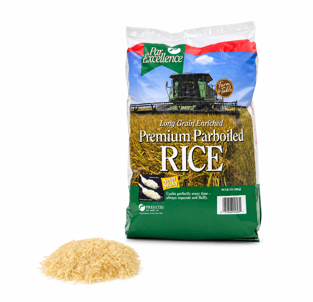 Par Excellence Premium Parboiled Rice Long Grain – 50lb Bag & 25lb